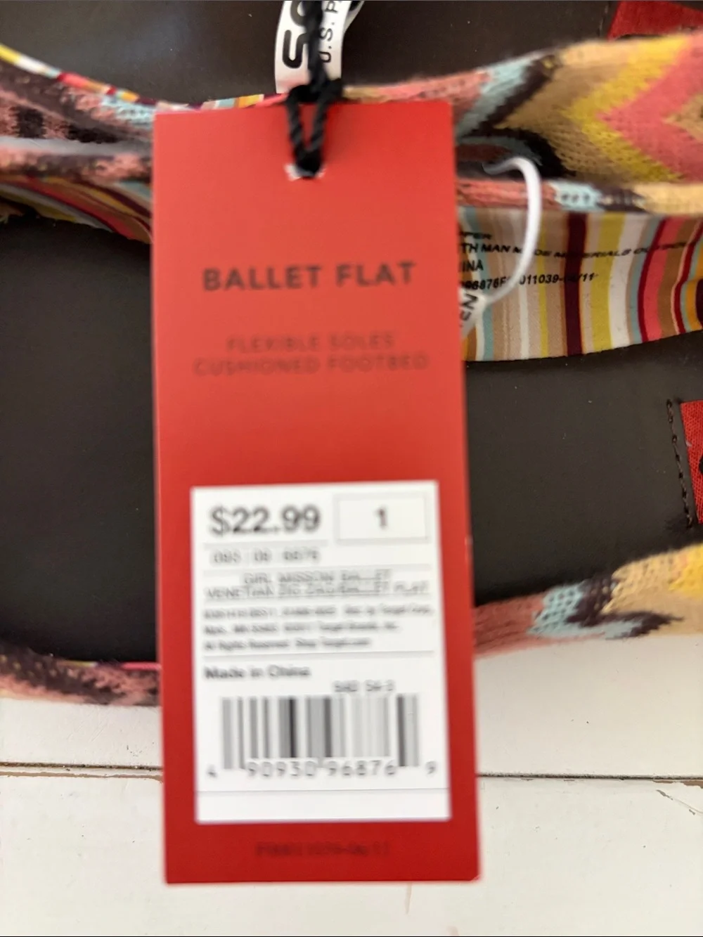 Missoni for Target Pink Yellow Brown Zigzag Knit Ballet Flats